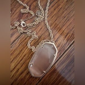 Kendra Scott peach stone rose gold necklace
